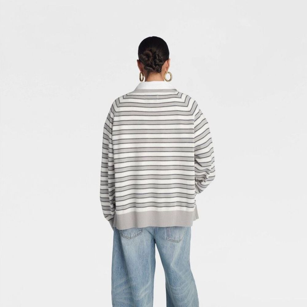 KBB by Kahlana - Women's 'The Grandpa Cardi Sweater' Gray - Picture 2 of 3
